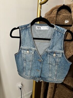 Zara Light Blue Denim Vest